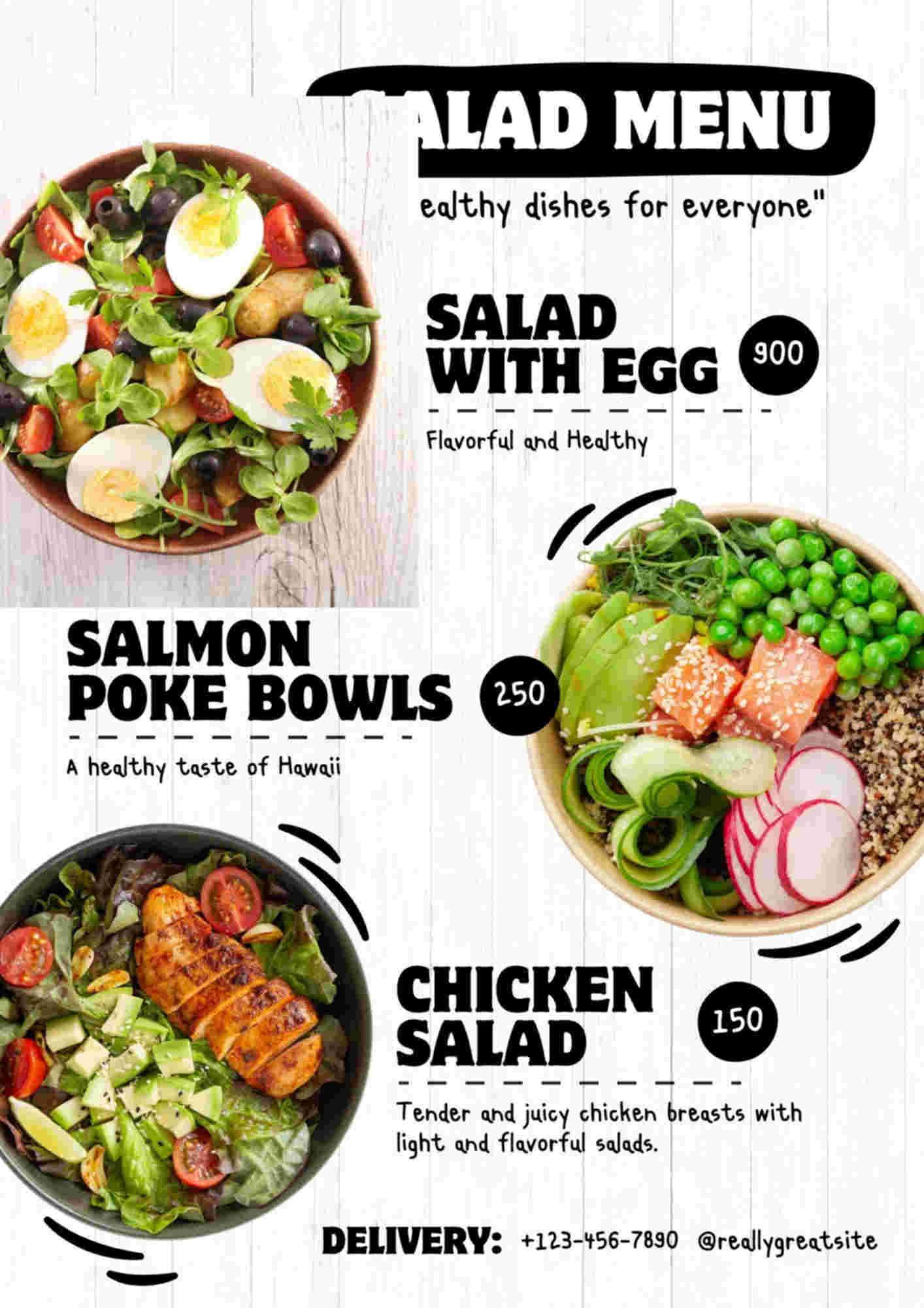 Menu design sample for restaurant